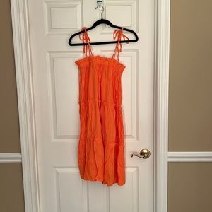 Tie shoulder midi dress